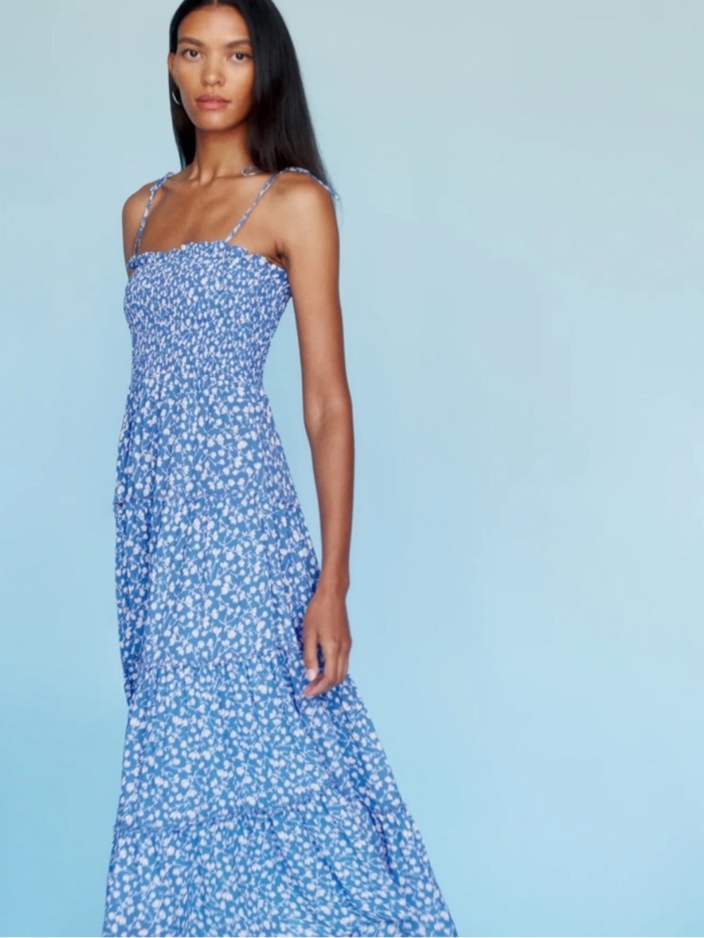 NEW Reformation Nira Dress in Marie Blue $248 size L